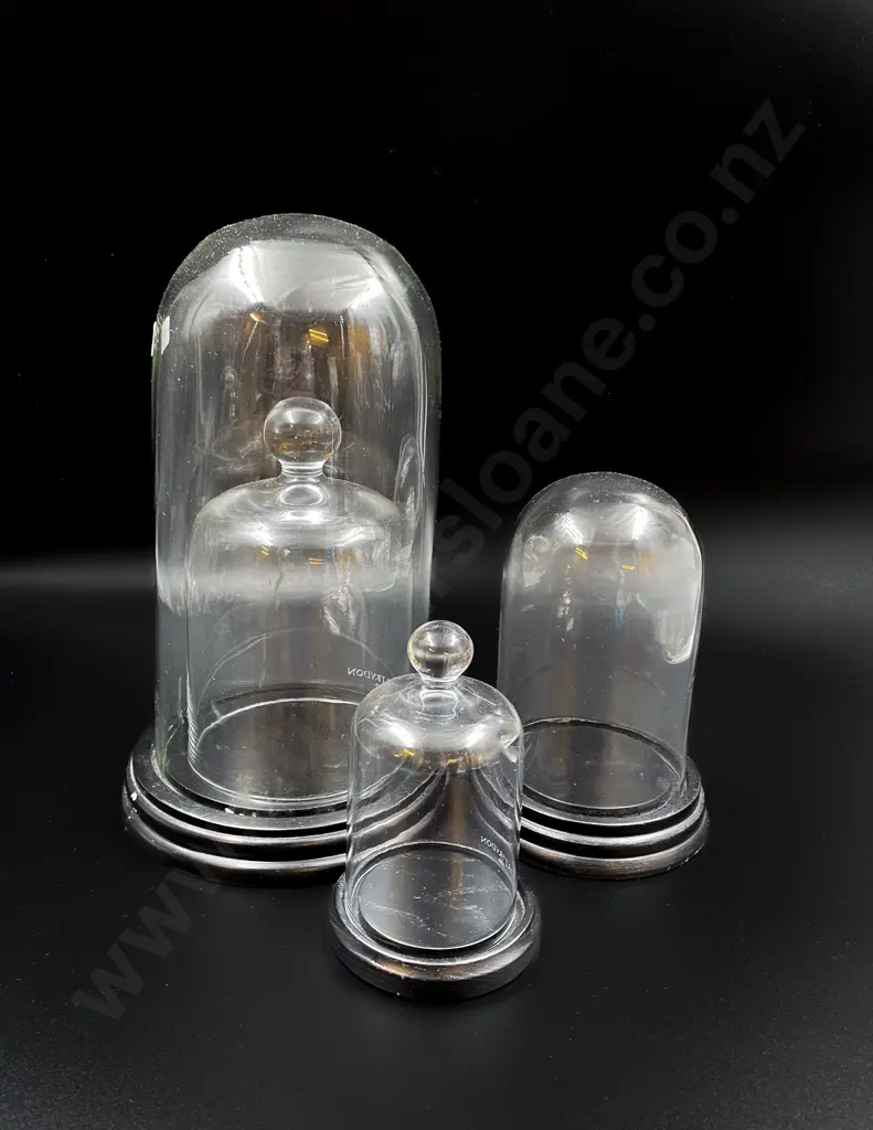 Four Assorted Modern Glass Domes of Sizes Image 1++