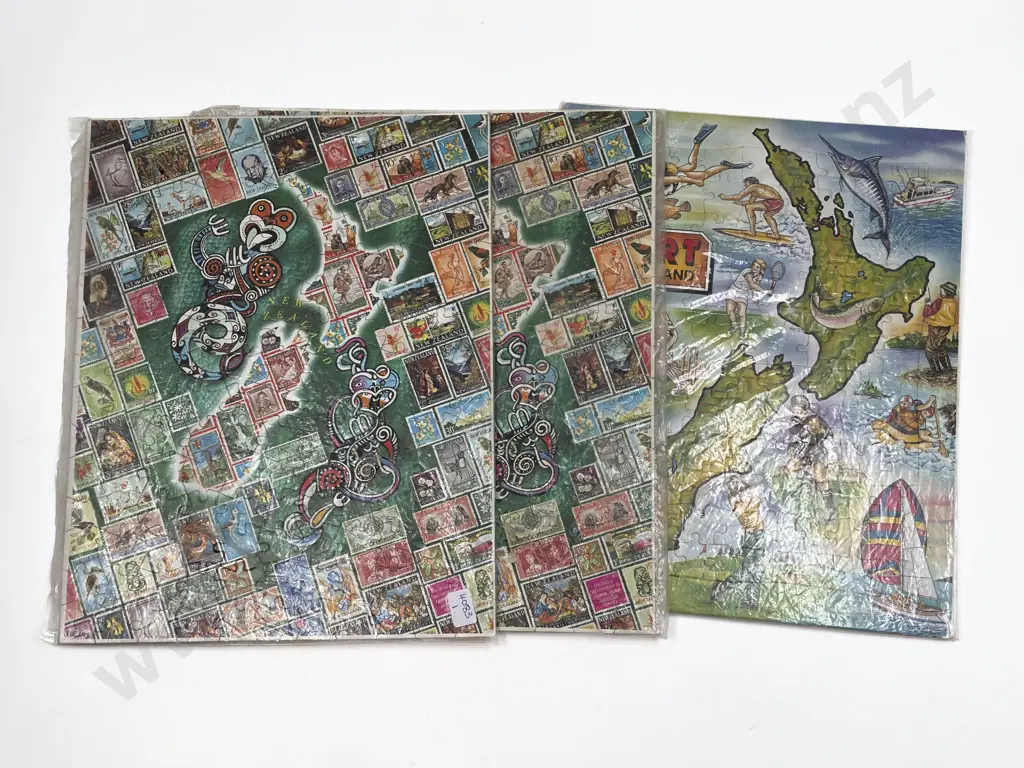Two Vintage NZ Stamp Jig-Saw Puzzles Image 1++