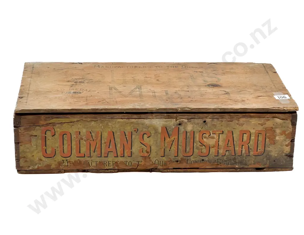 Vintage Pine "Colman's Mustard" Advertising Box Image 1++
