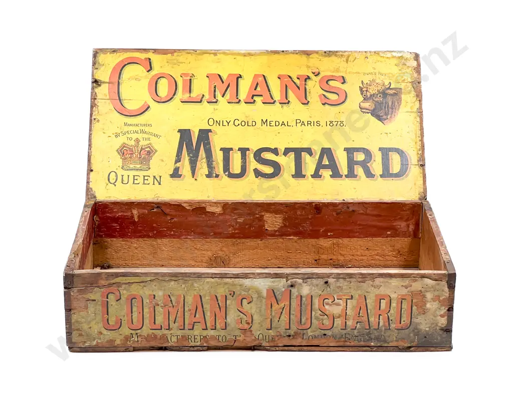 Vintage Pine "Colman's Mustard" Advertising Box Image 1++