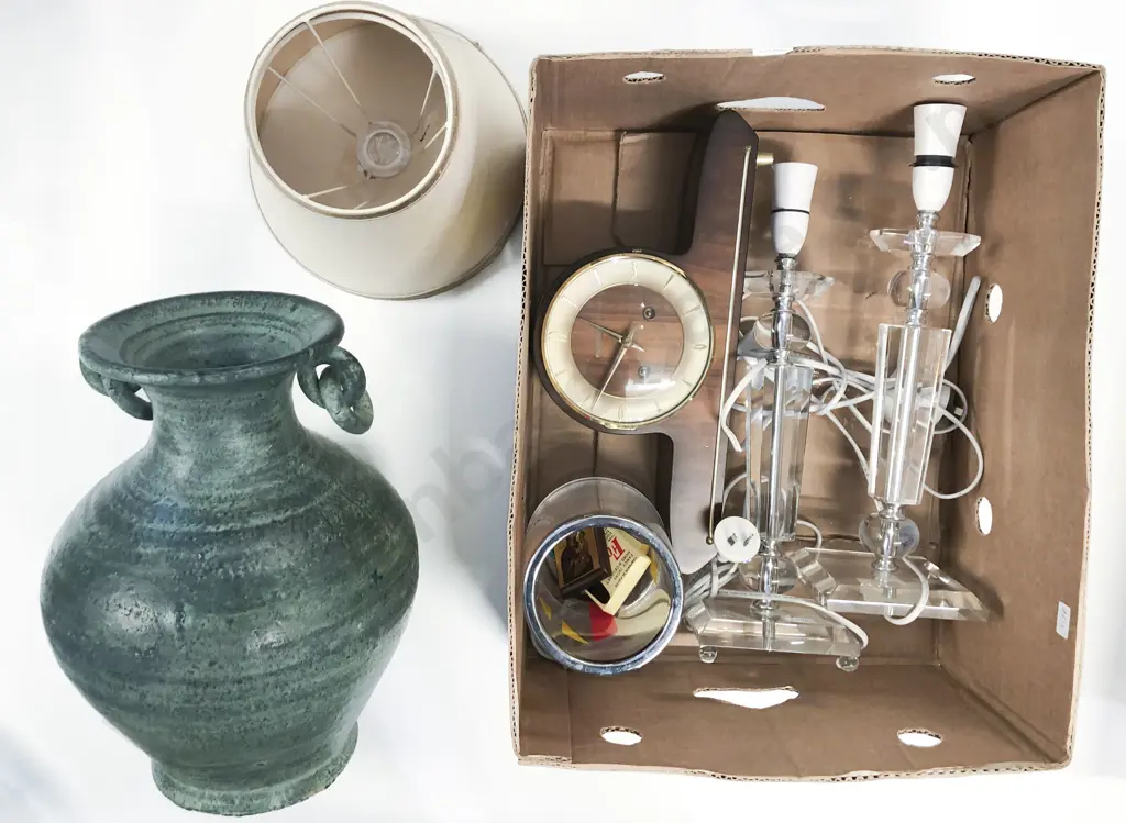 Box Lot of Assorted incl Vase Table Lamps etc Image 1++