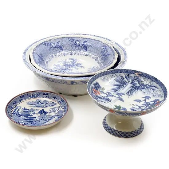Four Pieces of Blue & White China