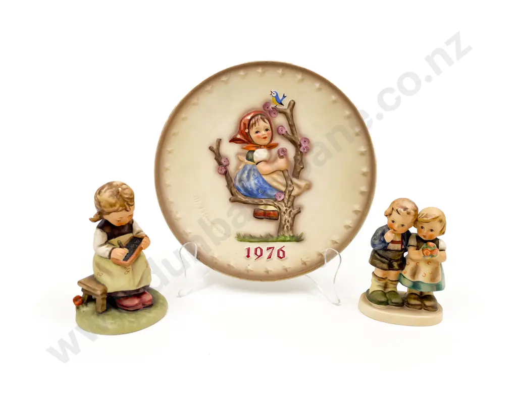 Two Hummel Figures & Hummel Comm. Plate Image 1++