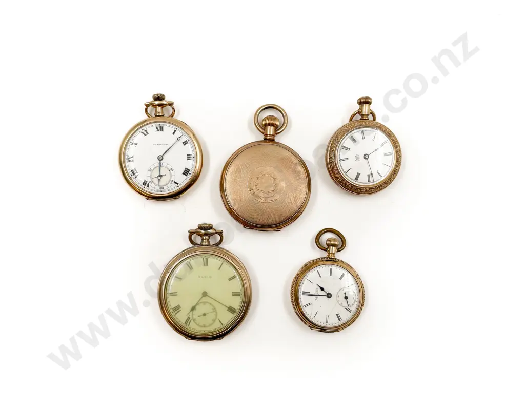 Five Gold Plate Cased Pocket Watches not working Image 1++