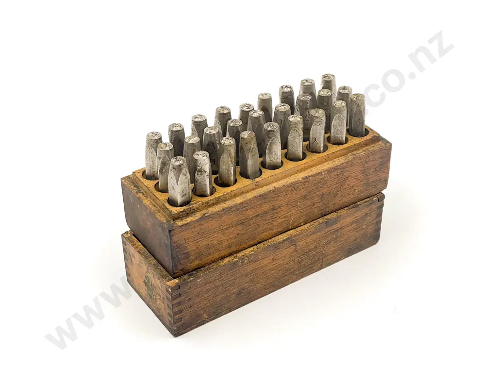 Vintage Boxed Set of Alphabet Letter Punches Image 1++