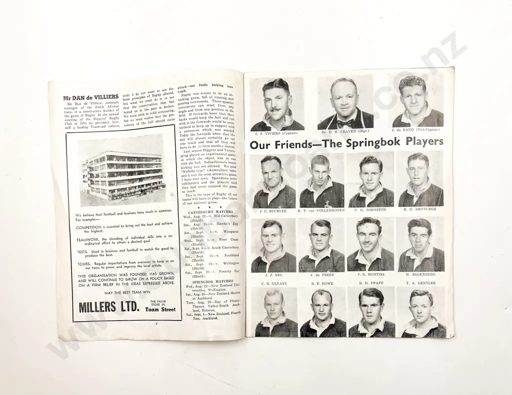 Official Rugby Programme - South Africa Vs New Zealand 1956 Image 1++