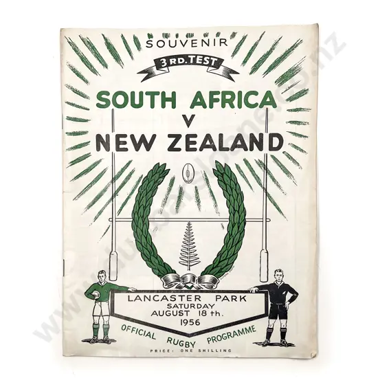 Official Rugby Programme - South Africa Vs New Zealand 1956