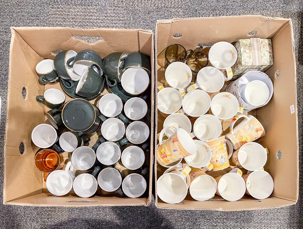 Two Boxes of Assorted Kitchen Mugs etc Image 1++