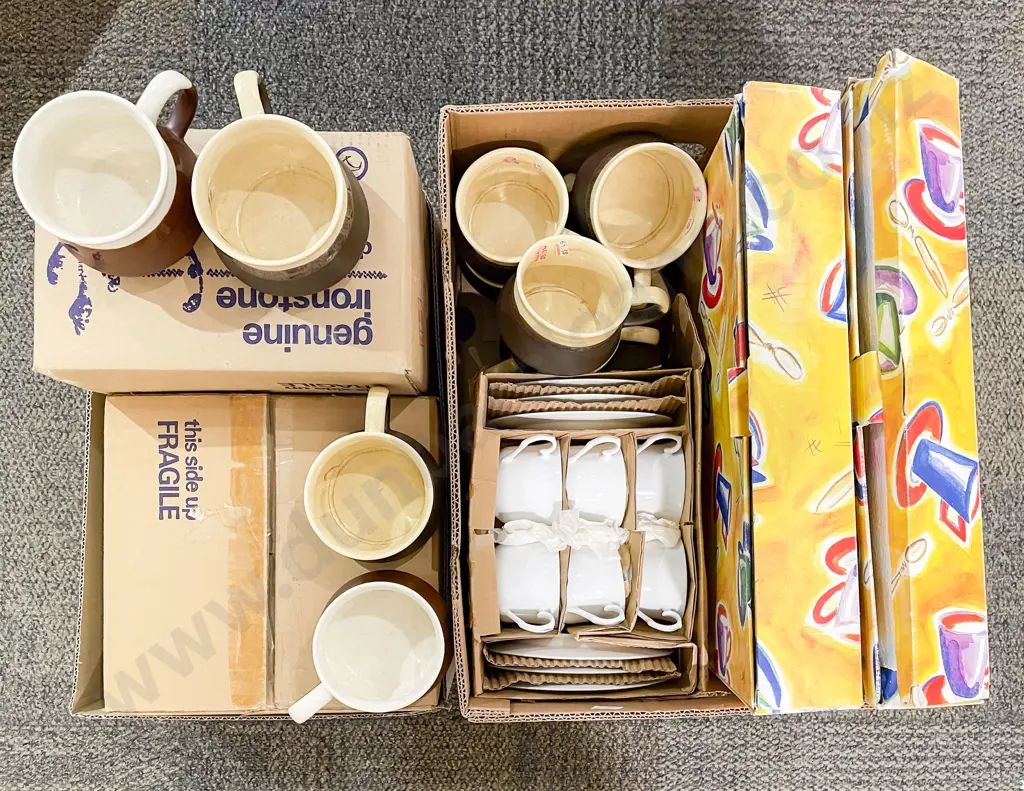 Two Cartons of Assorted Boxed Dinnerware etc Image 1++