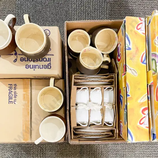 Two Cartons of Assorted Boxed Dinnerware etc