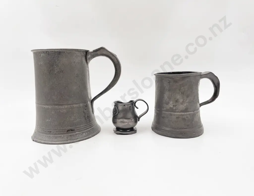 Two Pewter Tankards & Other Image 1++