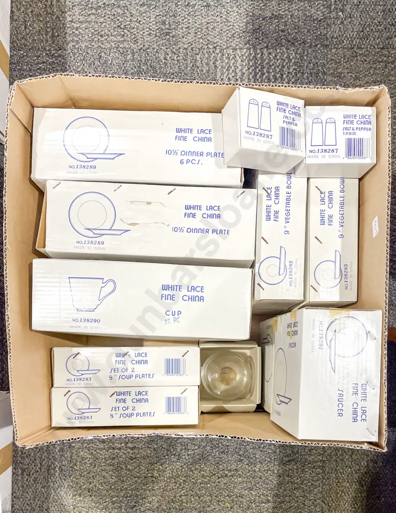 Quantity of Assorted Boxed White China Image 1++