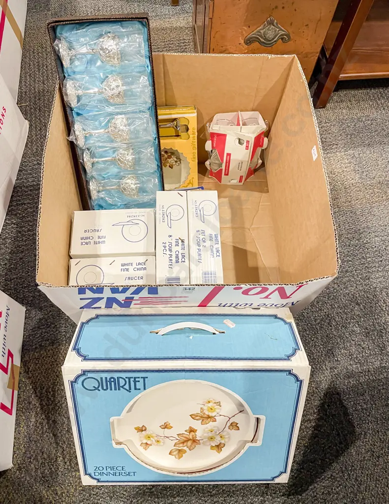 Quantity of Assorted Boxed China & Glassware Image 1++