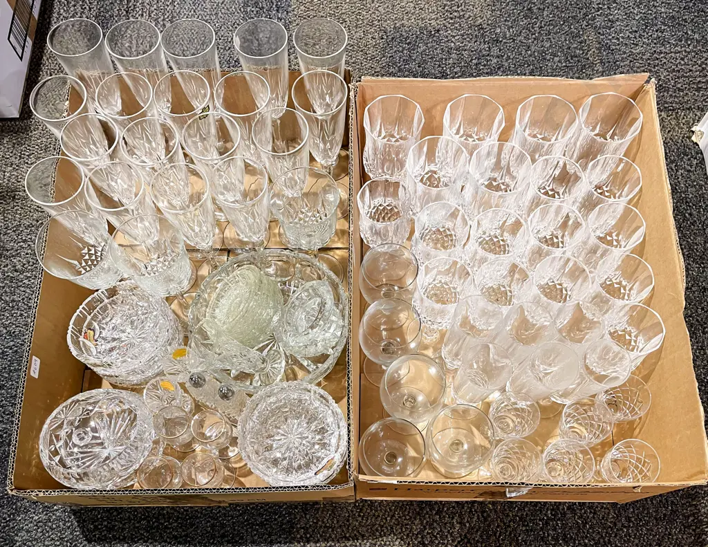 Two Boxes of Assorted Crystal & Glassware Image 1++