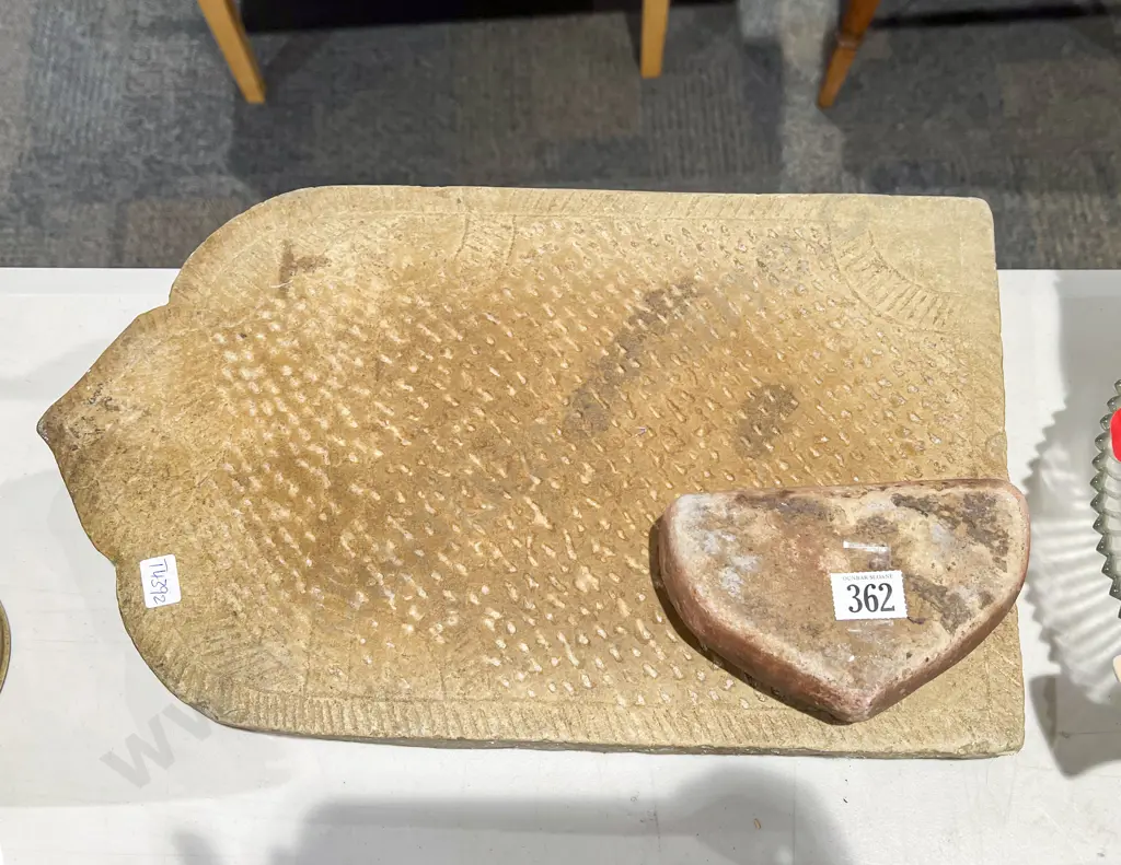 Indian Stone Panel together with Assorted Brassware etc Image 1++