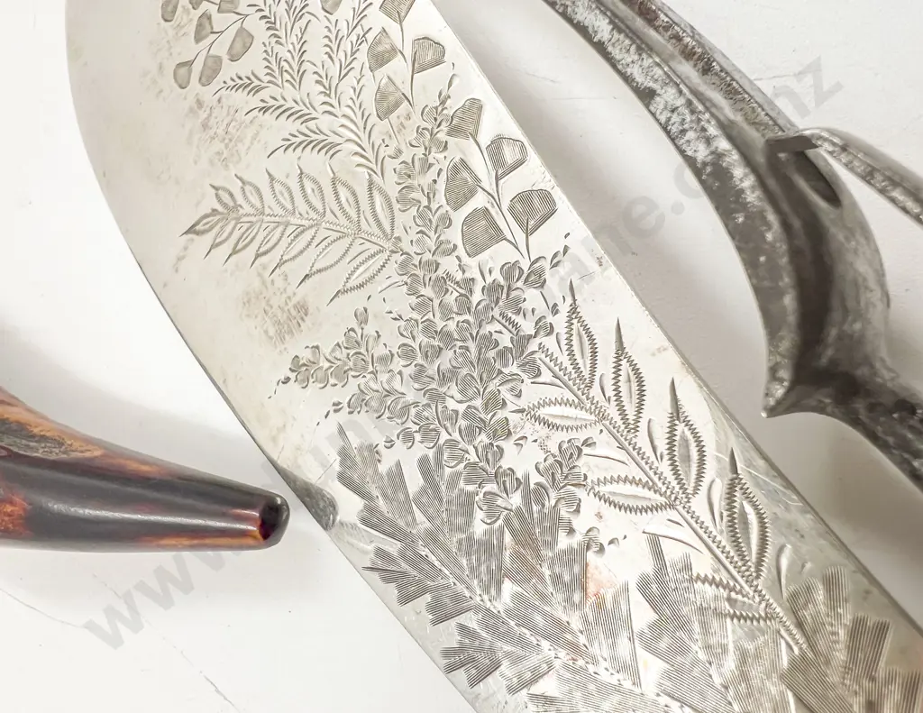 Antler Handled Fish Service together with Associated Carving Fork Image 1++