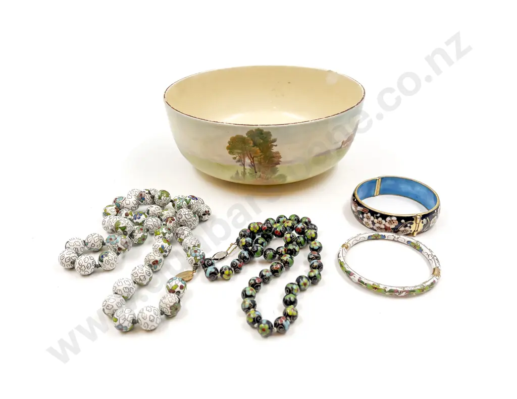 Two Cloisonne Bead Necklaces & Two Cloisonne Bracelets Image 1++