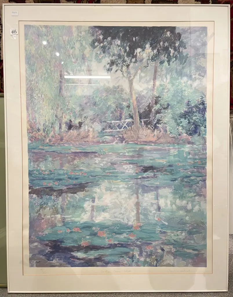 Indistinctly Signed - "Bridge Over Lillies II" Ltd Ed Print Image 1++