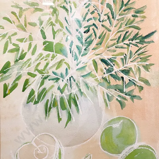 Signed H.F.G. - Apples Still Life - Watercolour on Paper