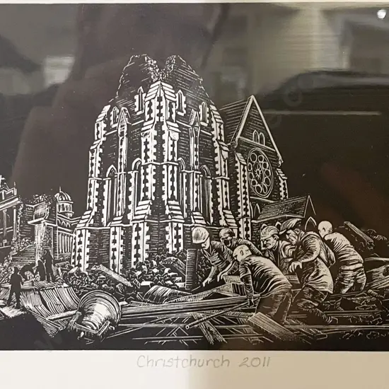 V Drane - Christchurch 2011 - Block Print