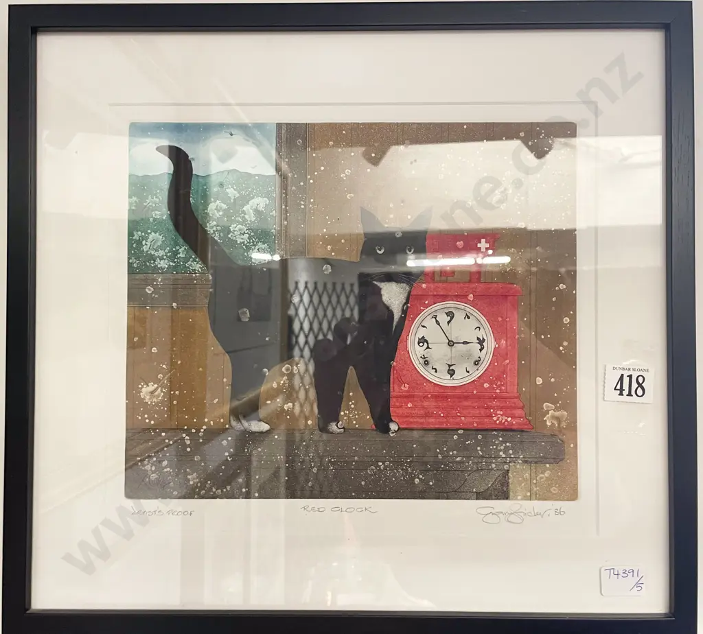 Gary Tricker (1938 - 2021) - Red Clock - Etching Image 1++