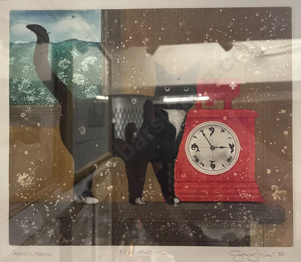 Gary Tricker (1938 - 2021) - Red Clock - Etching Image 1++