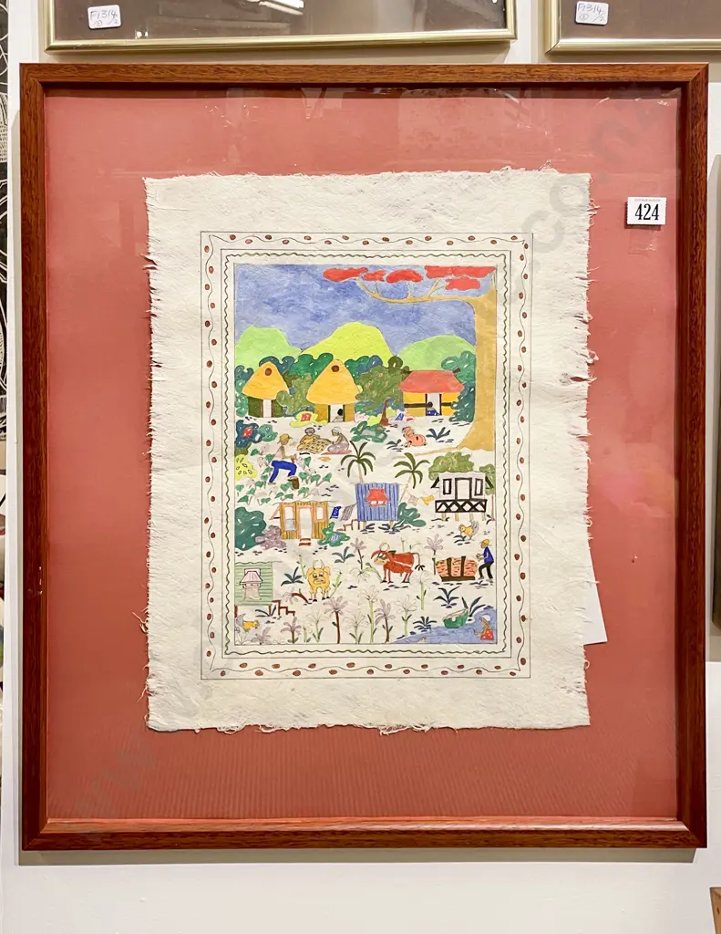 Julee Johnston - "Along the Kings Road" - Gouache on Masi Image 1++