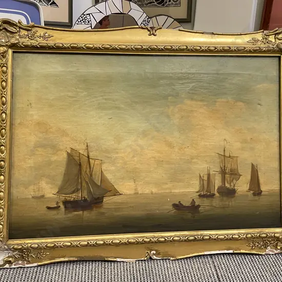 Two Vintage Nautical Oil on Canvas Works (A/F)