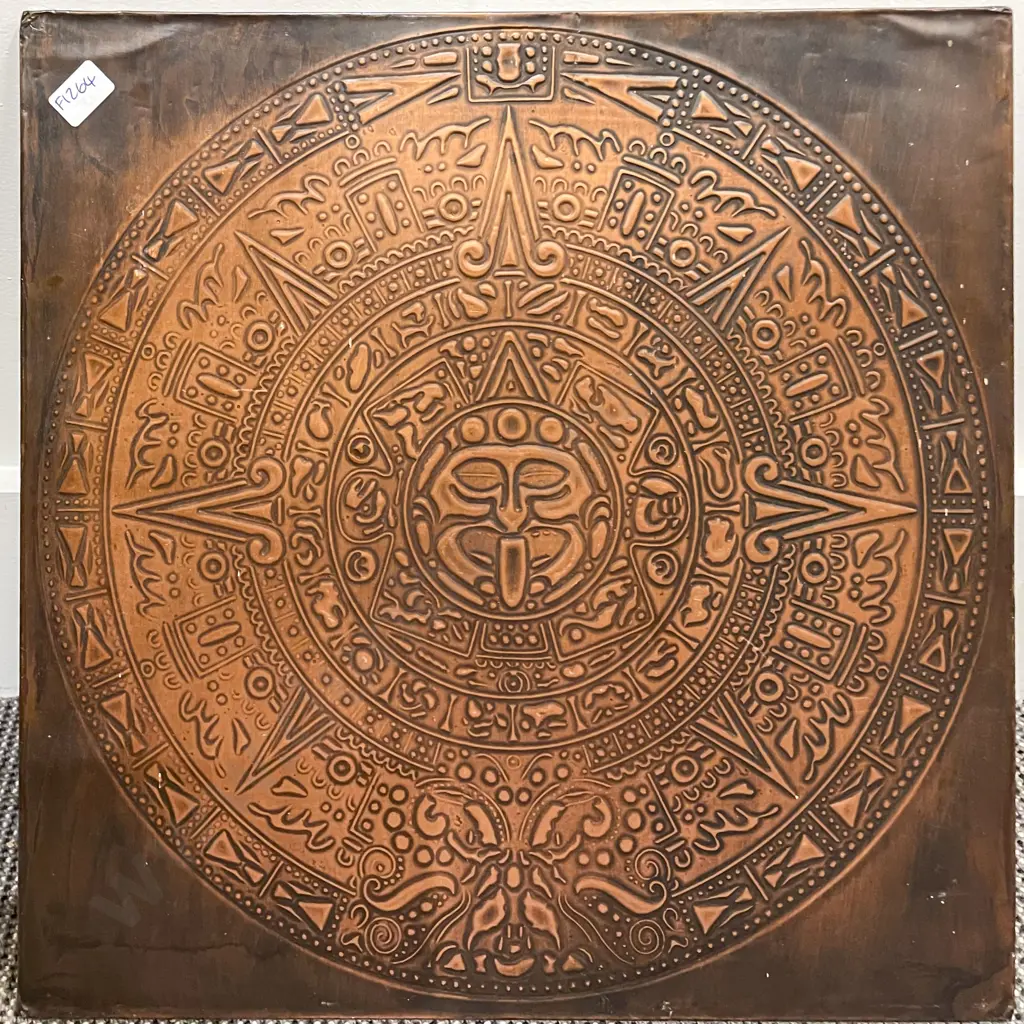 Framed Embroidery together with Copper Wall Hanging Image 1++