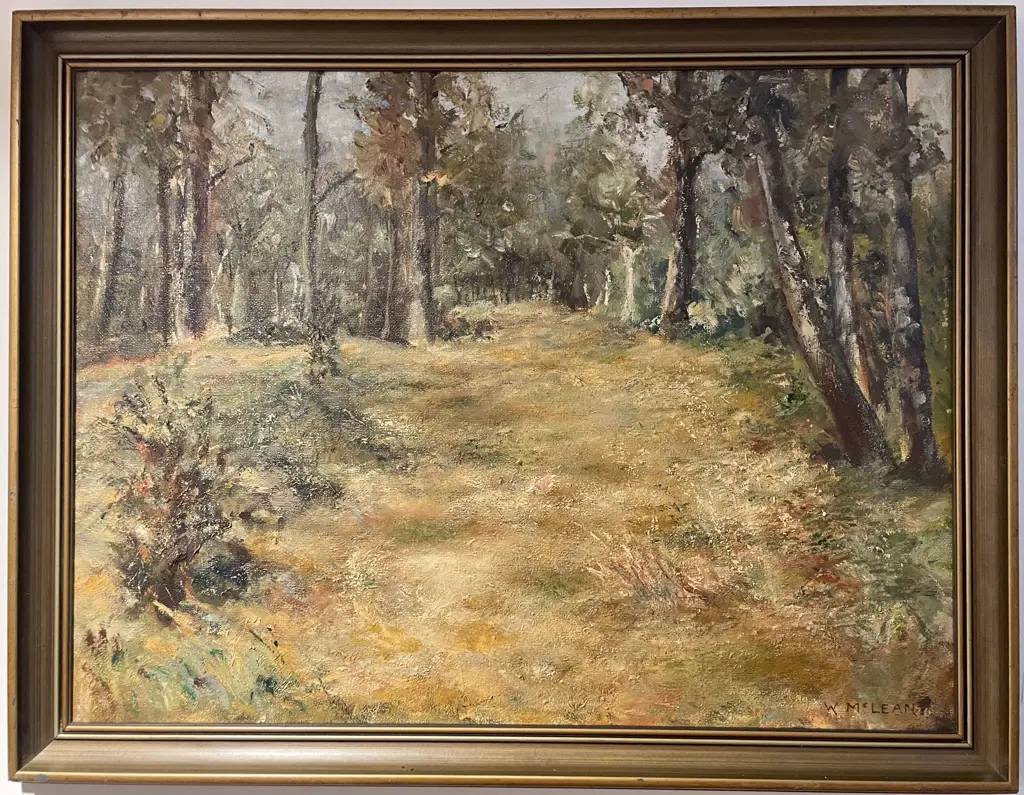 W. McLean - "Beside Beca River" - Oil on Board Image 1++