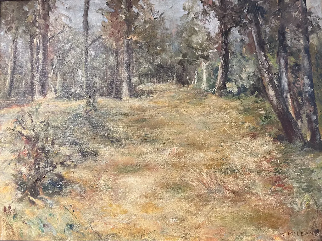 W. McLean - "Beside Beca River" - Oil on Board Image 1++