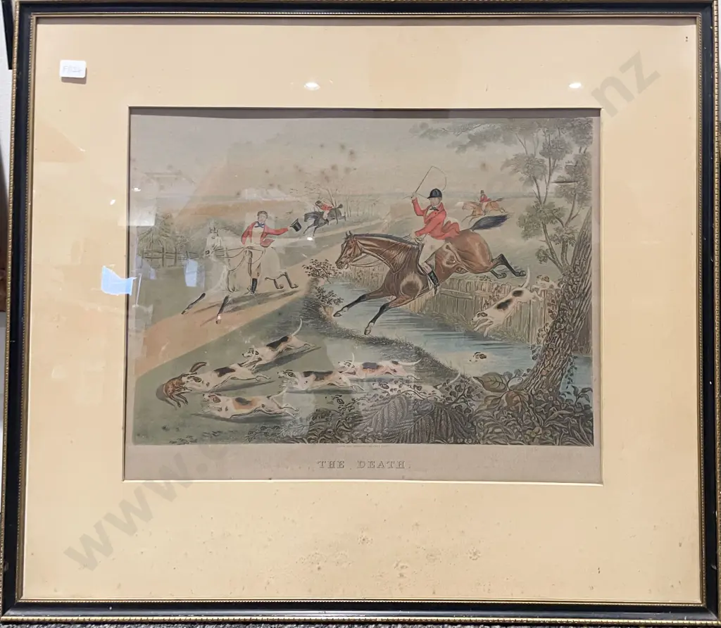 Two Vintage Framed Hunting Prints - "Full Cry" &  "The Death" Image 1++