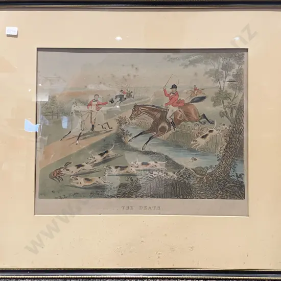 Two Vintage Framed Hunting Prints - "Full Cry" &  "The Death"