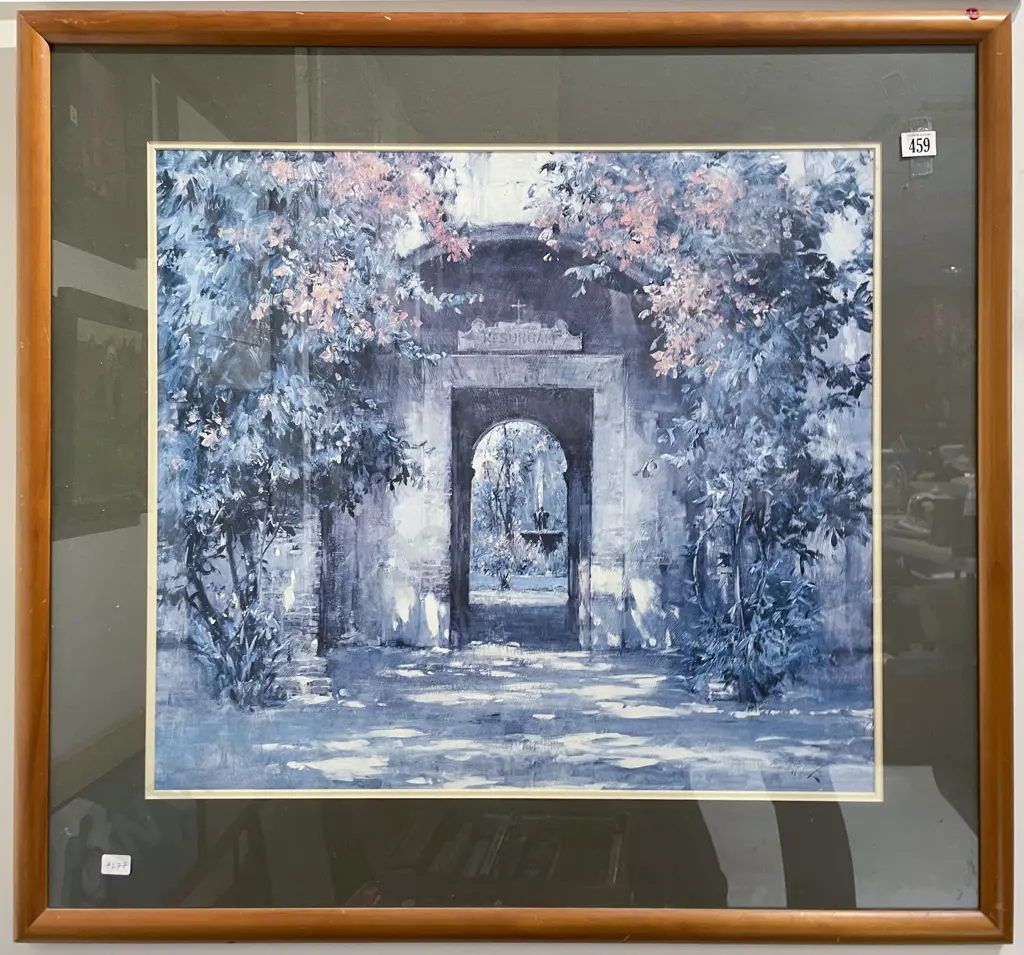 Two Large Decorative Framed Prints Image 1++