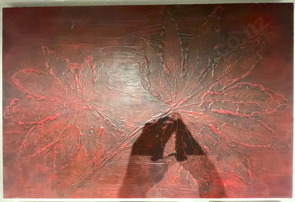 Jill Jenkins -Textured Oil Abstract Still Life on Canvas Image 1++