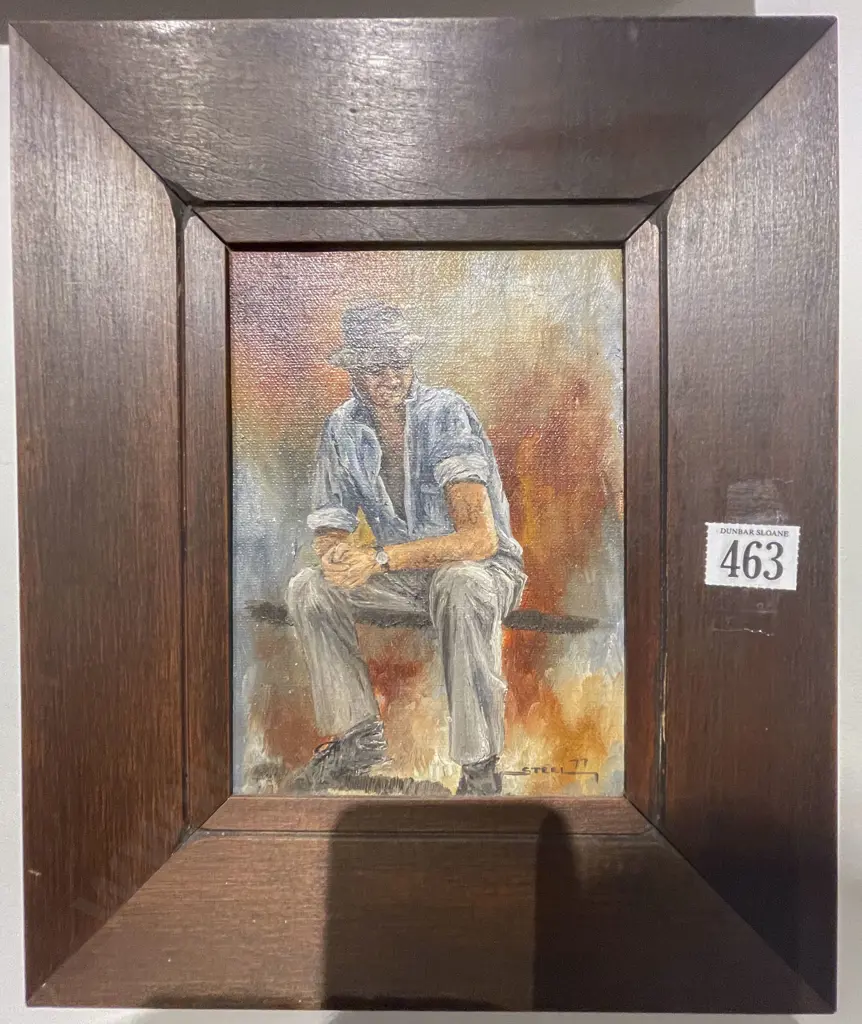 Fay Steel - "Truckie At The Kumeu Sale" - Oil on Board Image 1++