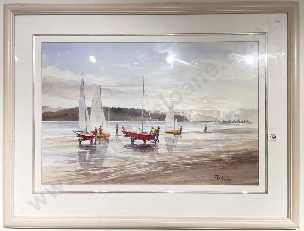 Peter Nicholson - Coastal Yachting Scene - Watercolour on Paper Image 1++