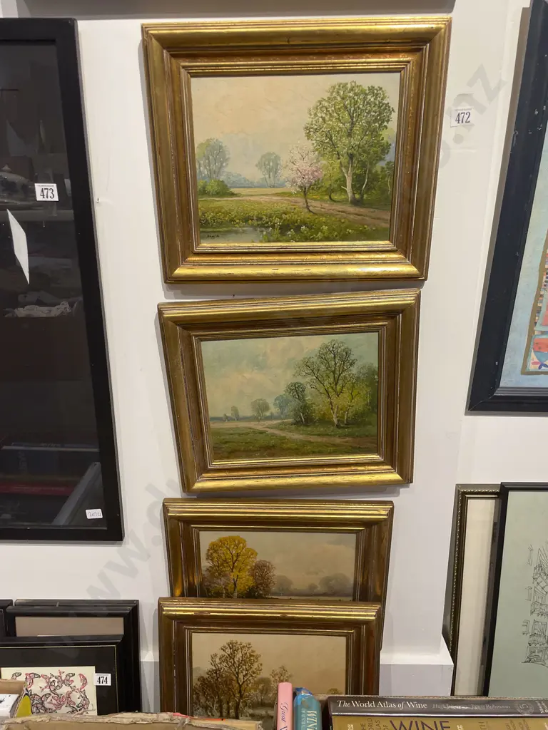 Four Works by Bandes - Oil on Boards Image 1++