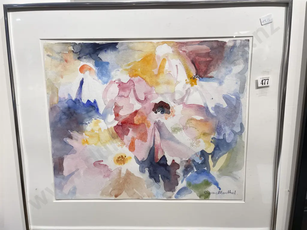Vivian Manthel French - Floral Still Life - Watercolour on Paper Image 1++