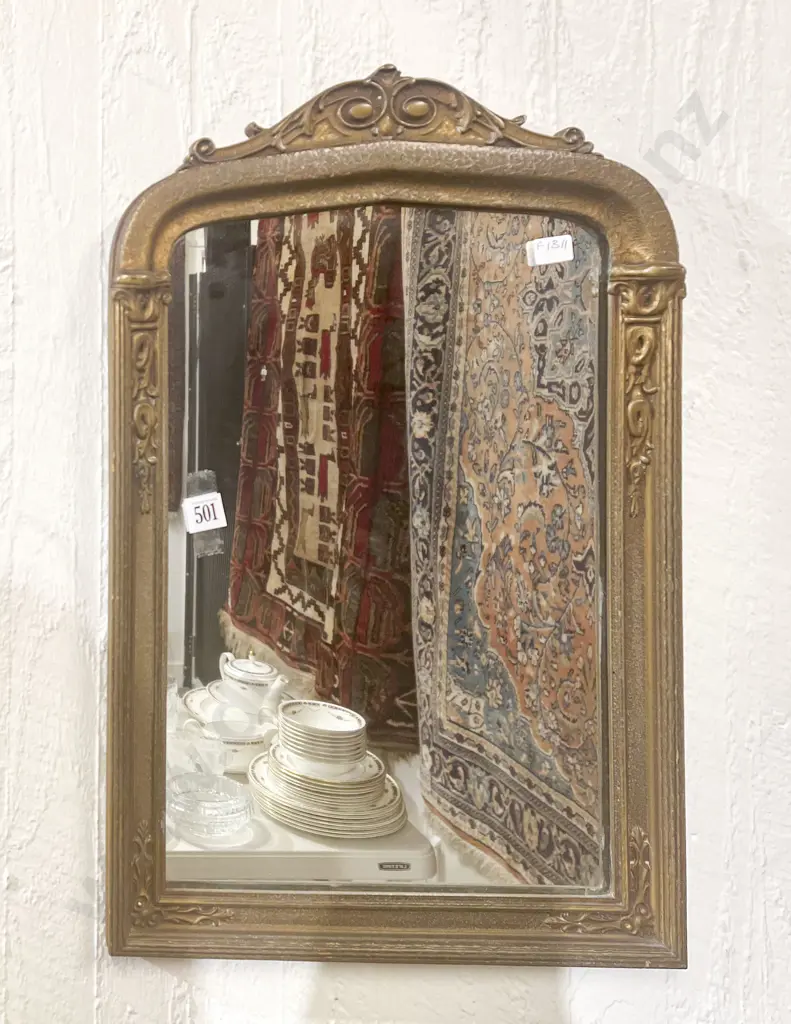 Gilt Frame Arch Topped Wall Mirror Image 1++