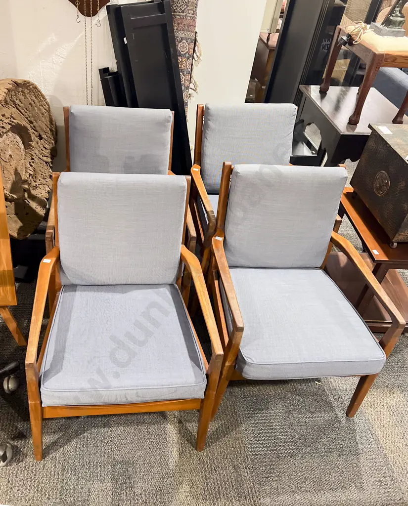 Set of Four Mid Century Side Armchairs Image 1++