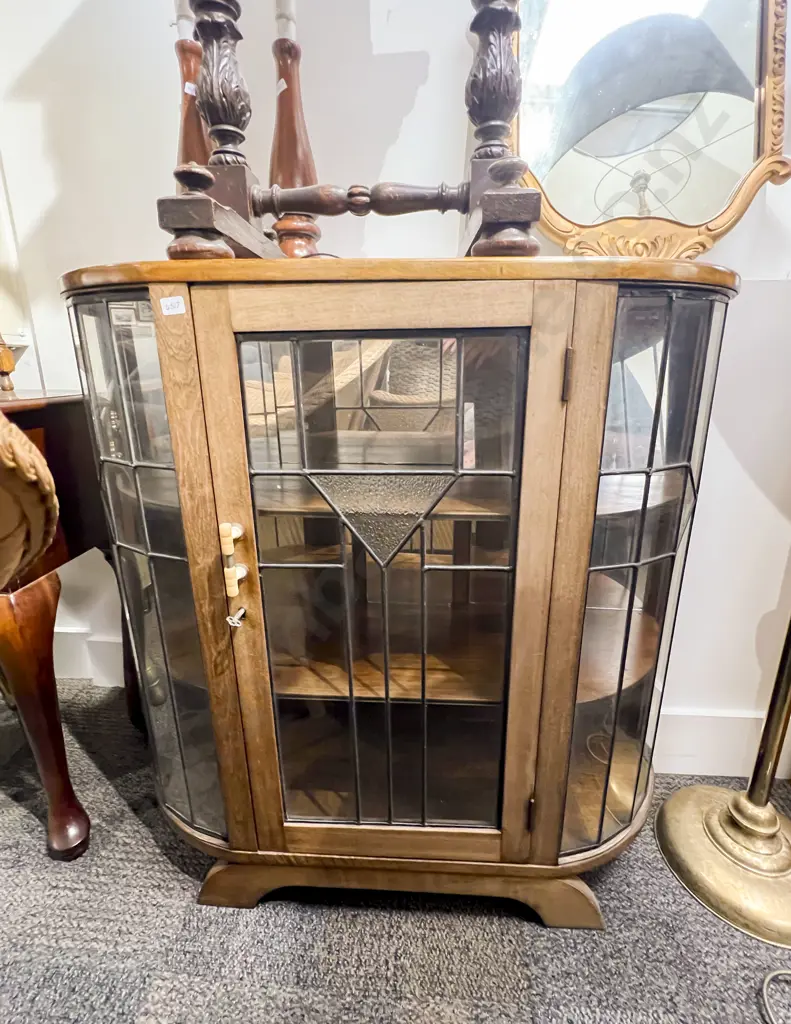 Slender Leadlight China Cabinet Image 1++