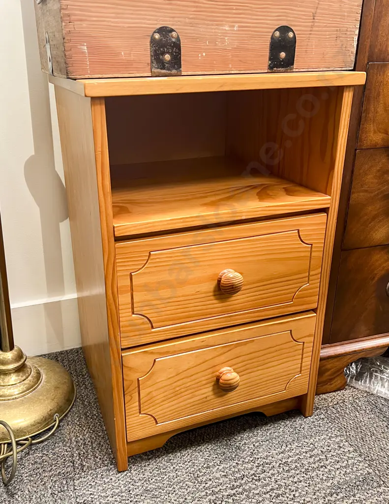 Two Drawer Bedside Table Image 1++