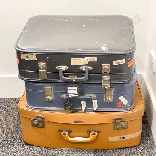 Six Assorted Vintage Suitcases