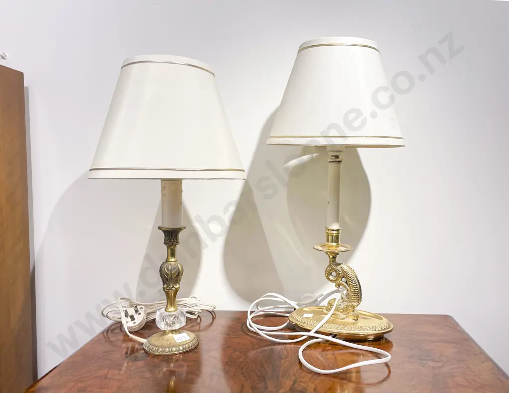 Two Decorative Brass Table Lamps Image 1++