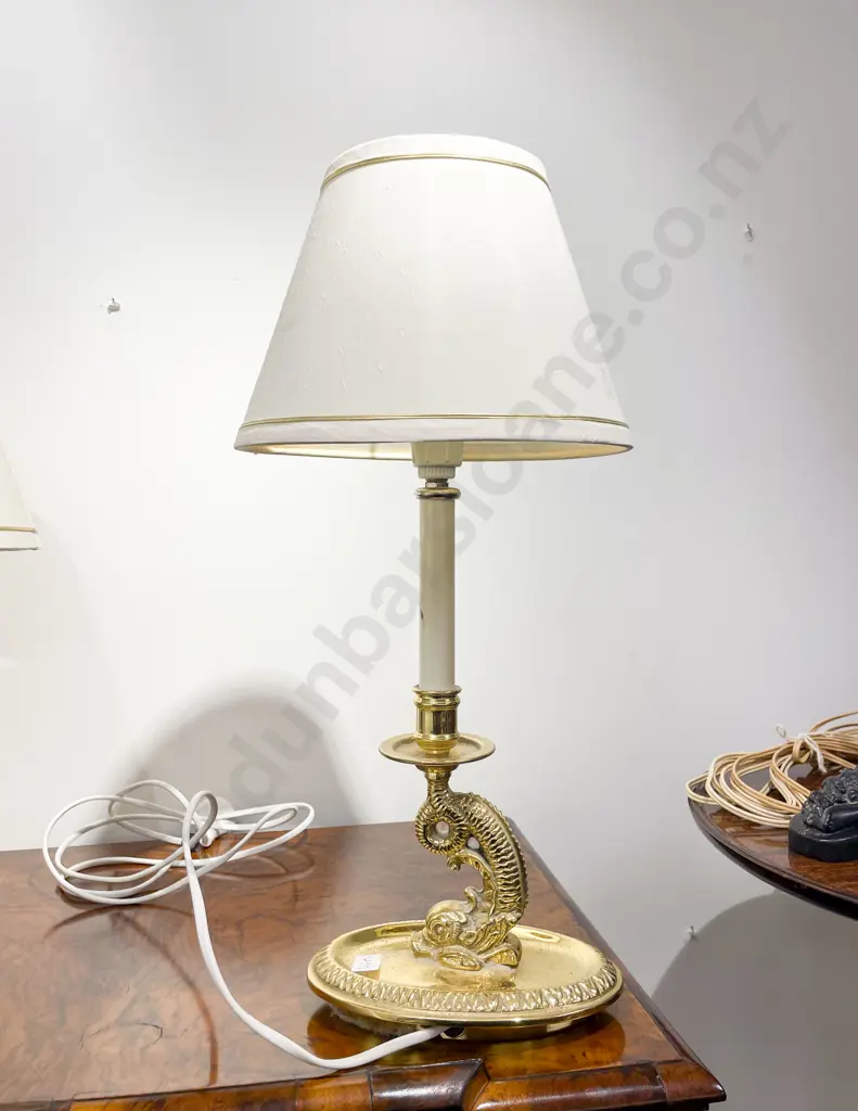 Two Decorative Brass Table Lamps Image 1++