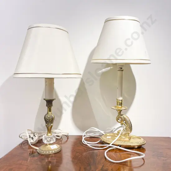 Two Decorative Brass Table Lamps