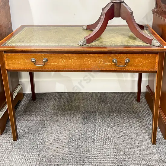 Attractive Edwardian Mahogany Sheraton Revival Writing Table