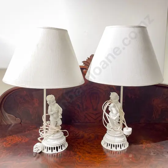 Pair of Cherub Form Table Lamps