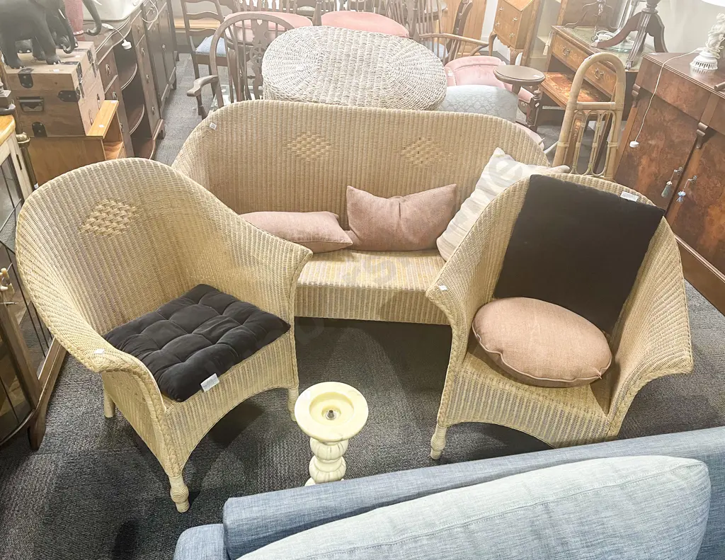 Lusty's Lloyd Loom Three Pce Conservatory Suite Image 1++